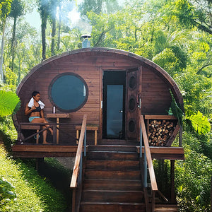 SaunaLife Model G11 Garden-Series Outdoor Home Sauna Kit -2 Room Sauna - Up to 8 Persons SL-MODELG11