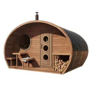 SaunaLife Model G11 Garden-Series Outdoor Home Sauna Kit -2 Room Sauna - Up to 8 Persons SL-MODELG11