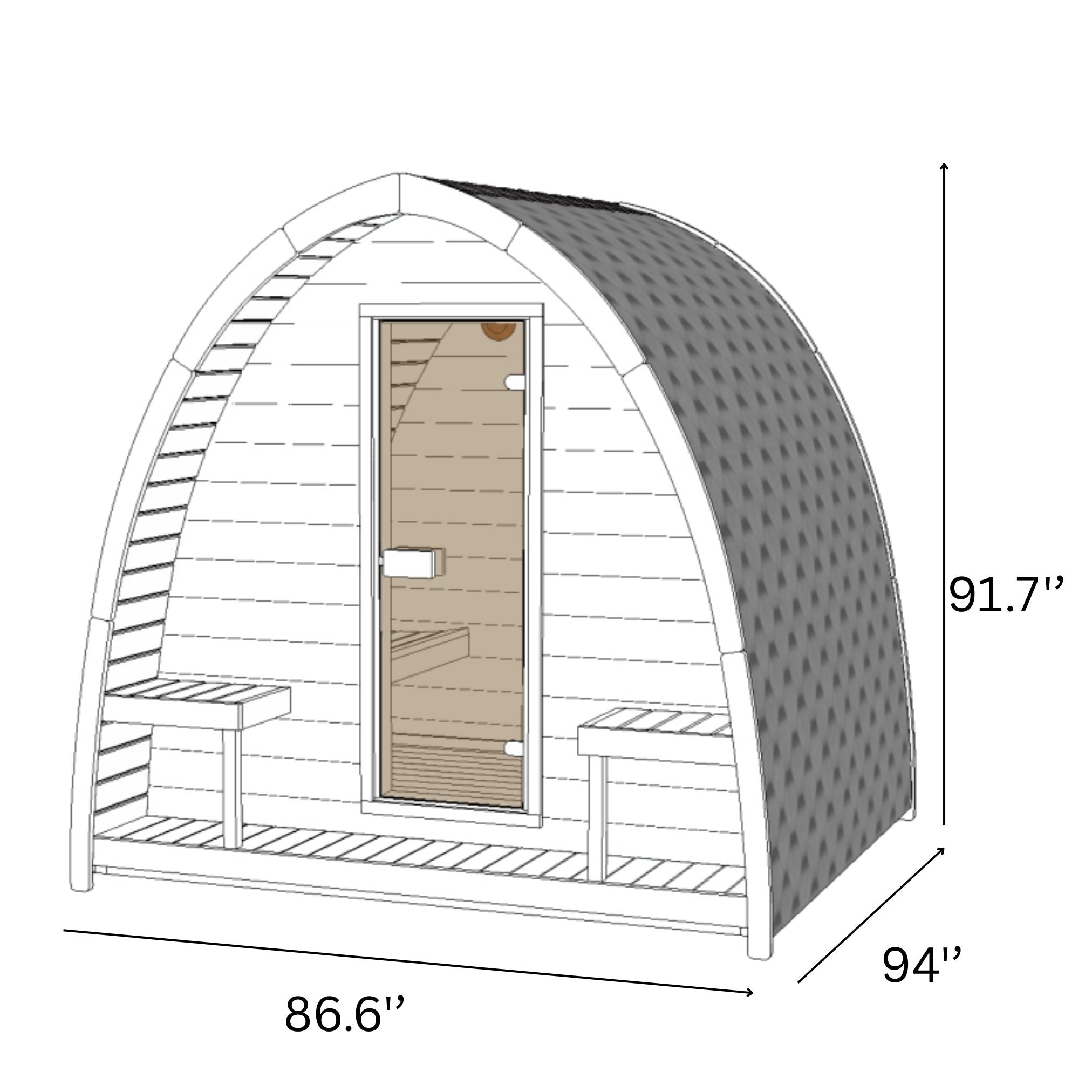SaunaLife Model G3 Garden-Series Outdoor Home Sauna Kit SL-MODELG3 ...