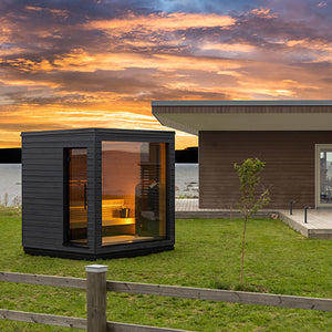 SaunaLife Model G6 Outdoor Pre-Assembled Home Sauna and Garden-Series Backyard Fully Assembled Home Sauna Up to 5 Persons