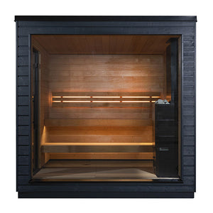 SaunaLife Model G6 Outdoor Pre-Assembled Home Sauna and Garden-Series Backyard Fully Assembled Home Sauna Up to 5 Persons