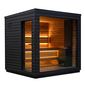 SaunaLife Model G6 Outdoor Pre-Assembled Home Sauna and Garden-Series Backyard Fully Assembled Home Sauna Up to 5 Persons