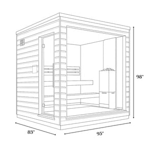 SaunaLife Model G6 Outdoor Pre-Assembled Home Sauna and Garden-Series Backyard Fully Assembled Home Sauna Up to 5 Persons