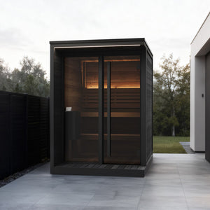 SaunaLife Model GL4B Garden Luxury Series Outdoor Home Sauna Kit, DIY, Paint Included, Up to 4 Persons SL-MODELGL4B