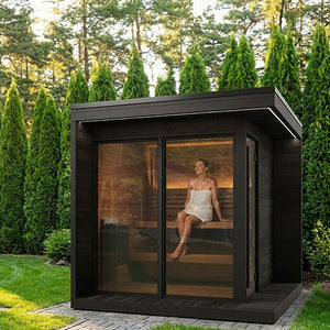 SaunaLife Model GL6B Garden Luxury Series Outdoor Home Sauna Kit, DIY, Paint Included, Up to 6 Persons SL-MODELGL6B