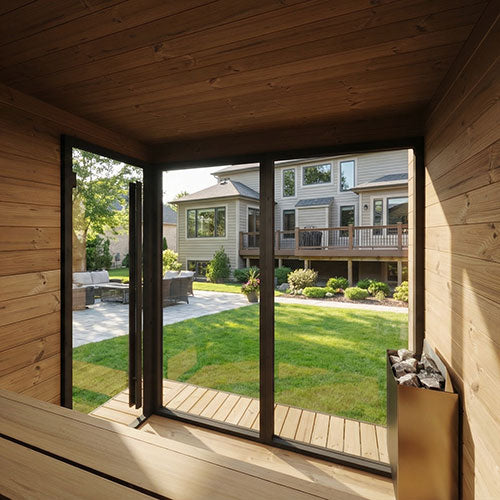 SaunaLife Model GL6 Garden Luxury Series Outdoor Home Sauna Kit, Up to 6 Persons SL-MODELGL6