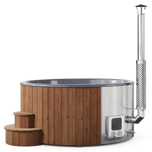 SaunaLife Model S6N Soak-Series Home Wood-Burning Hot Tub, Natural, Up to 7 Persons SL-MODELS6N
