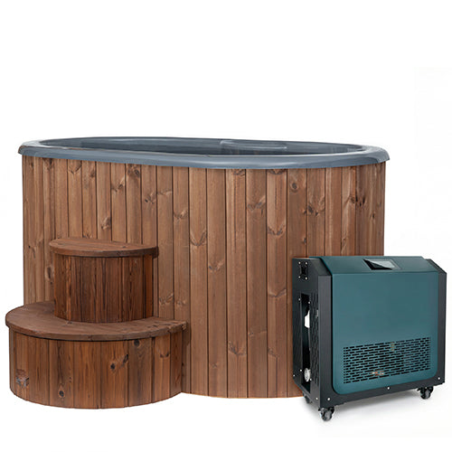 SaunaLife Natural Model S2NC Package 2‑Person Immersion Tub and Combination Water Chiller/Heater 130025