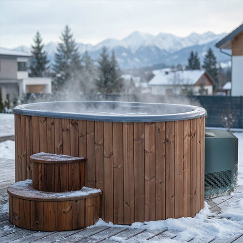 SaunaLife Natural Model S2NC Package 2‑Person Immersion Tub and Combination Water Chiller/Heater 130025