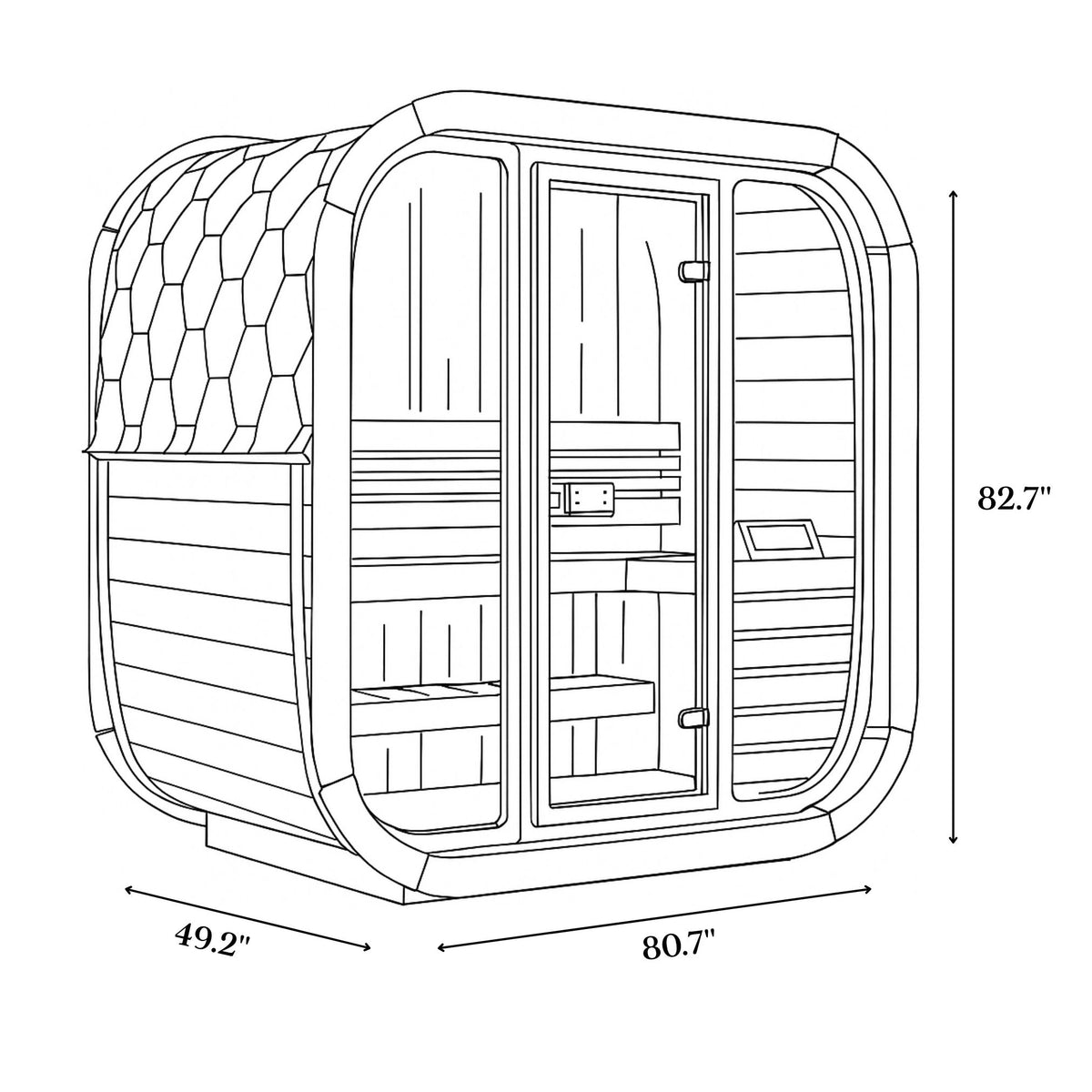SaunaLife Model CL4G Cube‑Series Outdoor Home Sauna Kit Up to 3 Persons SL-MODELCL4G