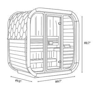 SaunaLife Model CL4G Cube‑Series Outdoor Home Sauna Kit Up to 3 Persons SL-MODELCL4G