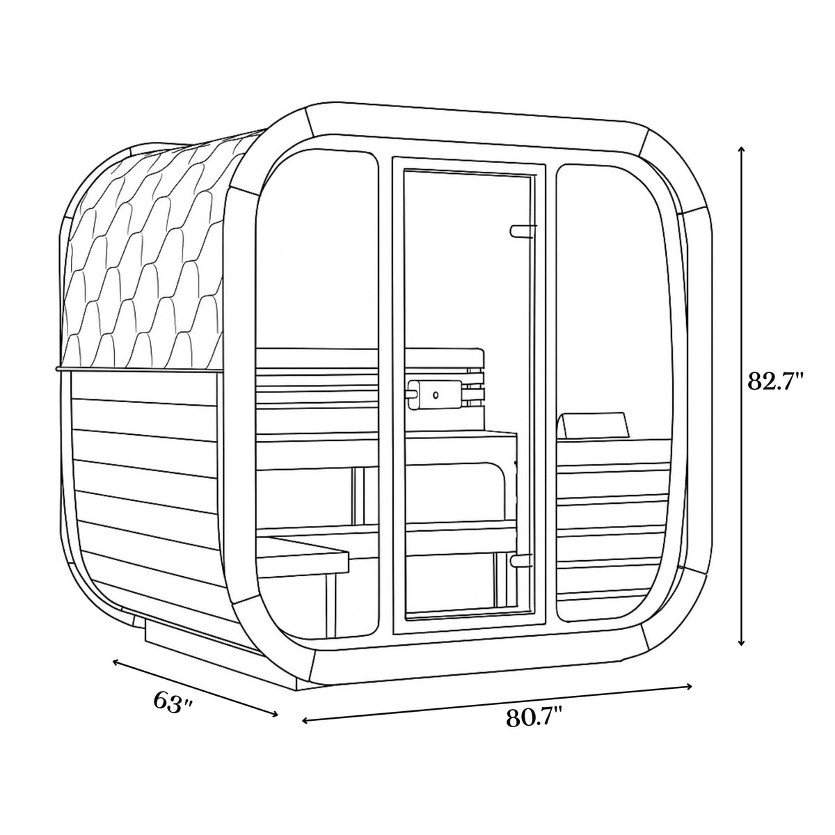 SaunaLife Model CL5G Cube-Series Outdoor Home Sauna Kit Up to 4 Persons SL-MODELCL5G