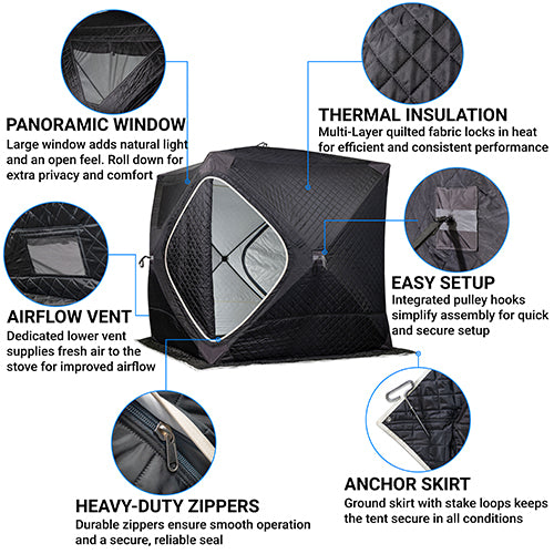 SaunaLife SaunaTrekker Portable Insulated Sauna Tent, Up to 4 Persons 130181