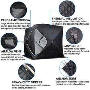 SaunaLife SaunaTrekker Portable Insulated Sauna Tent, Up to 4 Persons 130181