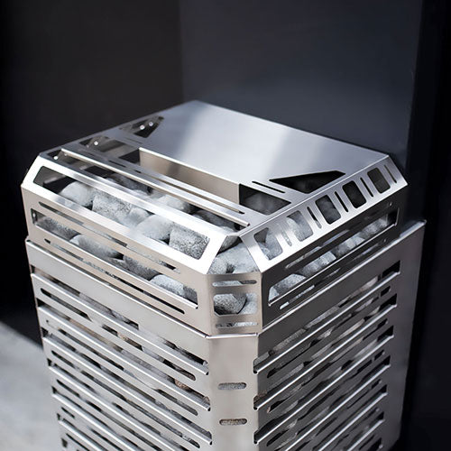 Saunum Air L Series, 9.8kW Sauna Heater with Climate Equalizer, Stainless Steel