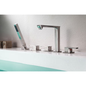 Anzzi Shore 3-Handle Deck-Mount Roman Tub Faucet with Handheld Sprayer FR-AZ102
