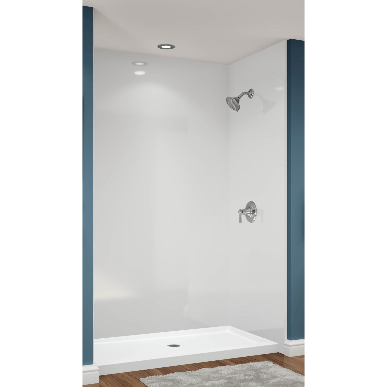 Avora Bath Smooth White Acrylic Large Shower Walls 66"W x 40"D x 105"H AV6644WWS