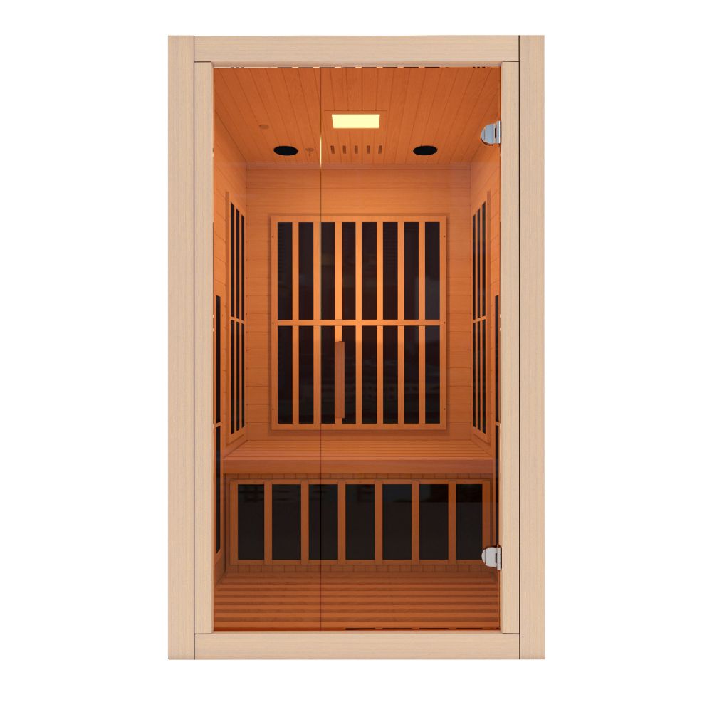 SteamSpa Clearview Home Sauna Room 1-2 Person Hemlock Wooden Indoor FAR Infrared Sauna Spa - SC-SS0014-GS
