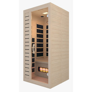 SteamSpa Brennan Home Sauna Room 1 Person Hemlock Wooden Indoor FAR Infrared Sauna Spa SC-SS0013-GS