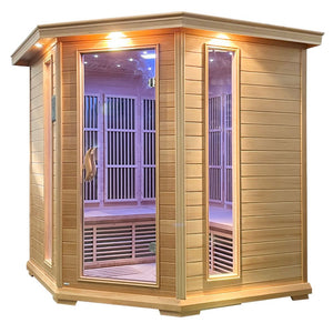 SteamSpa Mason Home Sauna Room 4-5 Person Hemlock Wooden Indoor FAR Infrared Sauna Spa SC-SS0010-0S