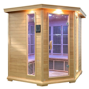 SteamSpa Mason Home Sauna Room 4-5 Person Hemlock Wooden Indoor FAR Infrared Sauna Spa SC-SS0010-0S