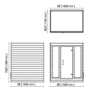 SteamSpa Lewis Home Sauna Room for 3 Person Hemlock Wooden Indoor FAR Infrared Sauna - SC-SS0012-0S