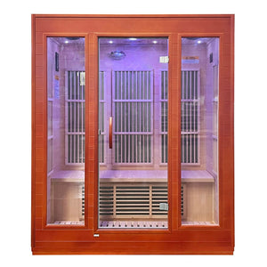 SteamSpa Lewis Home Sauna Room for 3 Person Hemlock Wooden Indoor FAR Infrared Sauna - SC-SS0012-0S