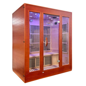 SteamSpa Lewis Home Sauna Room for 3 Person Hemlock Wooden Indoor FAR Infrared Sauna - SC-SS0012-0S