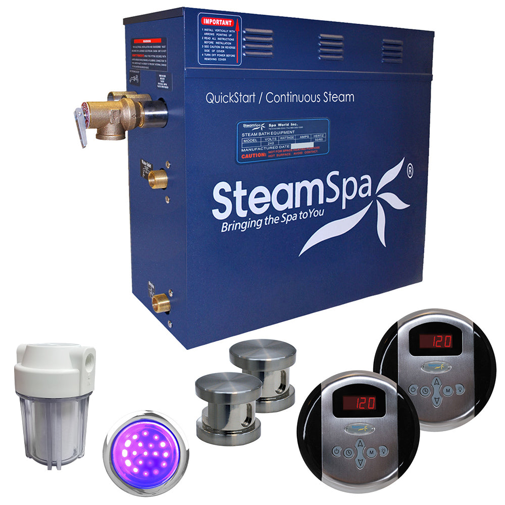 SteamSpa Royal 12 KW QuickStart Acu-Steam Bath Generator Package RY1200