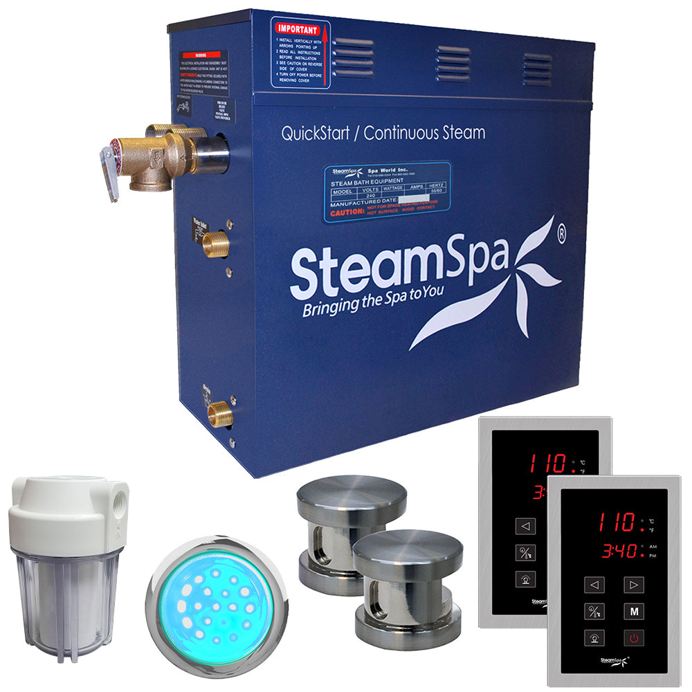 SteamSpa Royal 12 KW QuickStart Acu-Steam Bath Generator Package RYT1200