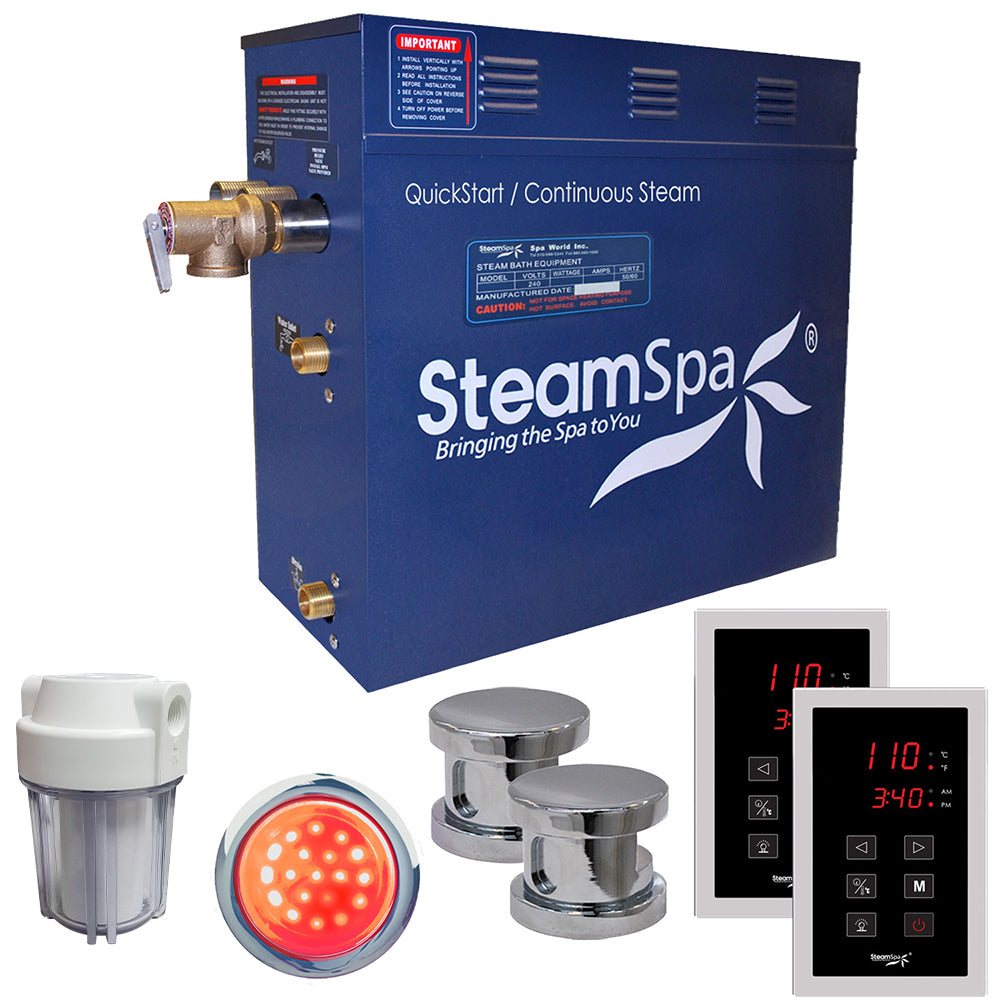 SteamSpa Royal 12 KW QuickStart Acu-Steam Bath Generator Package RYT1200