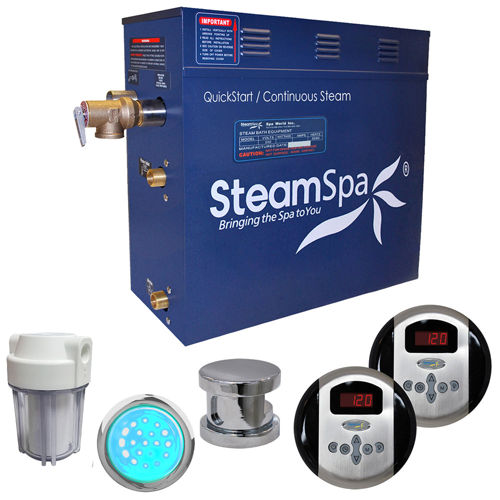 SteamSpa Royal 6 KW QuickStart Acu-Steam Bath Generator Package RY600