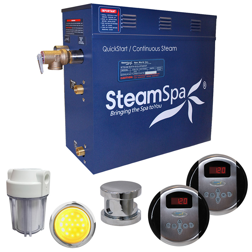 SteamSpa Royal 9KW QuickStart Acu-Steam Bath Generator Package RY900