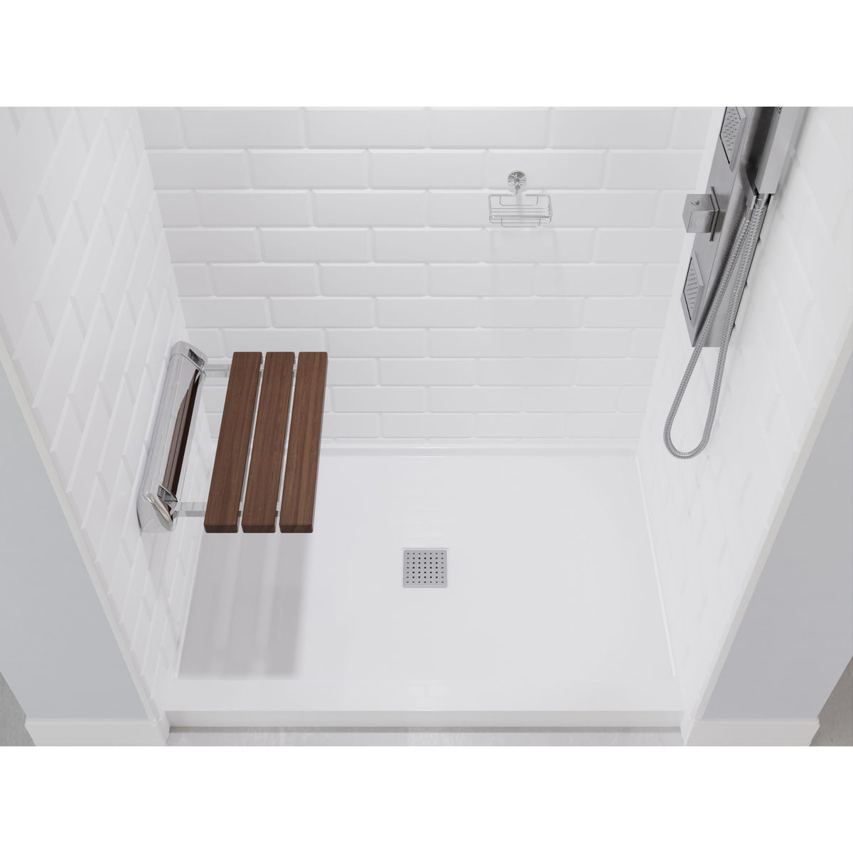 SteamSpa Wall Mounted Folding Shower Bench SS-K