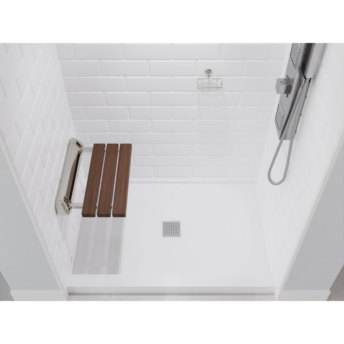 SteamSpa Wall Mounted Folding Shower Bench SS-K