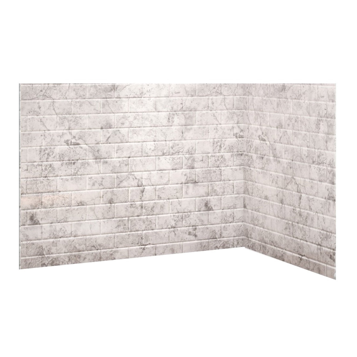 Avora Bath Subway Tile LimeStone Acrylic Alcove Shower System 60"W x 34"D x 96"H 6034LTAV6036LSSWS