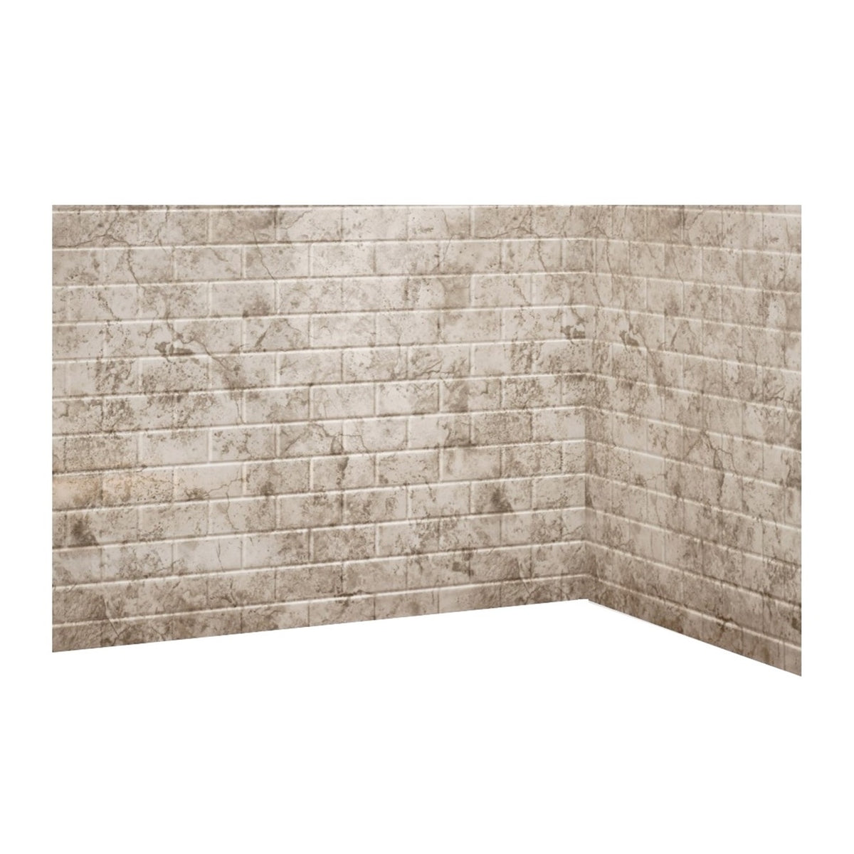 Avora Bath Subway Tile RidgeStone Acrylic Alcove Shower System 60"W x 34"D x 96"H 6034LTAV60361120TWWS