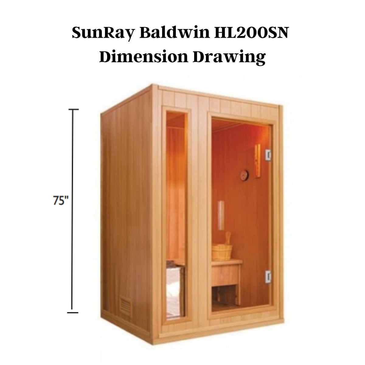SunRay Sauna Baldwin 2 Person Traditional Sauna HL200SN