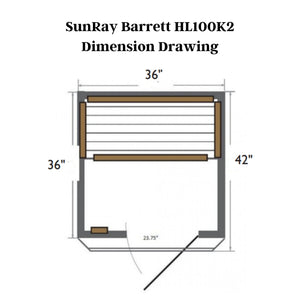 SunRay Barrett 1-2 Person Indoor Infrared Sauna HL100K2
