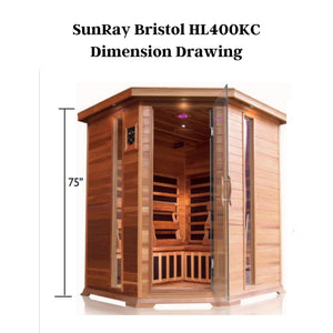 SunRay Sauna Bristol Bay FAR Infrared Corner Sauna - 4 Person HL400KC