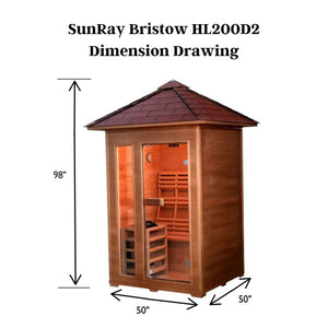 SunRay Bristow 2-person Outdoor Traditional Sauna with Window HL200D2