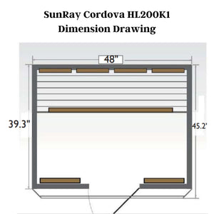 SunRay Cordova 2-Person Indoor Infrared Sauna HL200K1