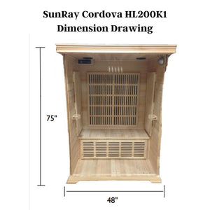 SunRay Cordova 2-Person Indoor Infrared Sauna HL200K1