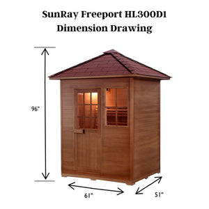 SunRay Freeport 3-Person Outdoor Traditional Sauna HL300D1