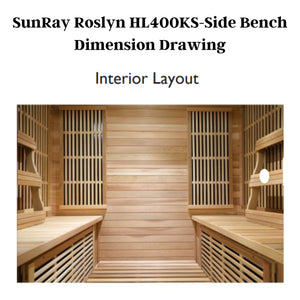 SunRay Roslyn 4-Person Indoor Infrared Sauna HL400KS-Side Bench