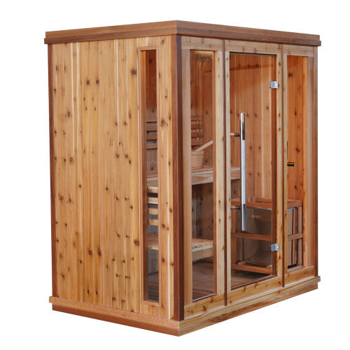 SunRay Hampton 3-Person Indoor Traditional Sauna Double Bench 300TN
