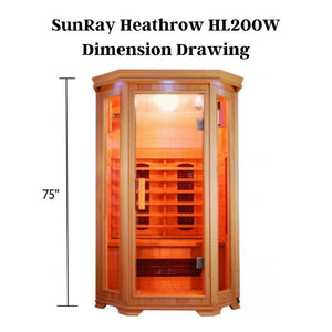 SunRay Heathrow 2-Person Indoor Infrared Sauna HL200W