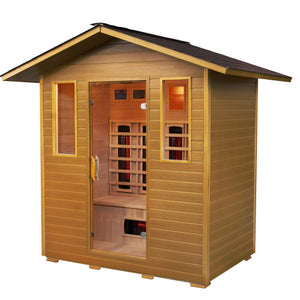 SunRay Sauna Cayenne 4 Person Outdoor Infrared Sauna - Ceramic Heat HL400D3
