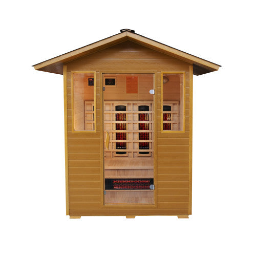 SunRay Sauna Grandby 3 Person Outdoor Infrared Sauna - Ceramic Heat HL300D3