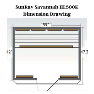 SunRay Sauna Savannah 3 Person FAR Infrared Sauna HL300K